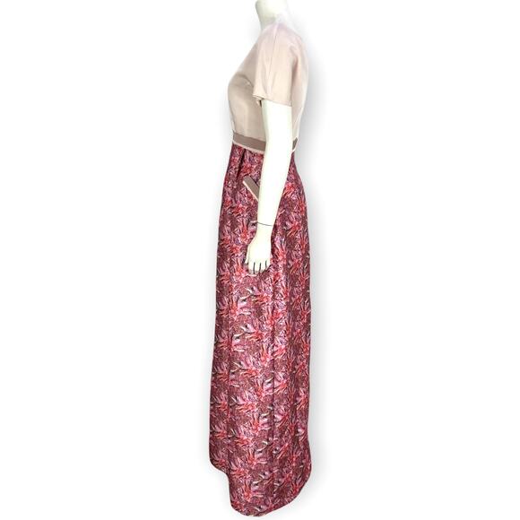 David Peck Pink Floral Gown Size 2 Silk Formal‎ Dress Floor Length - Picture 4 of 12